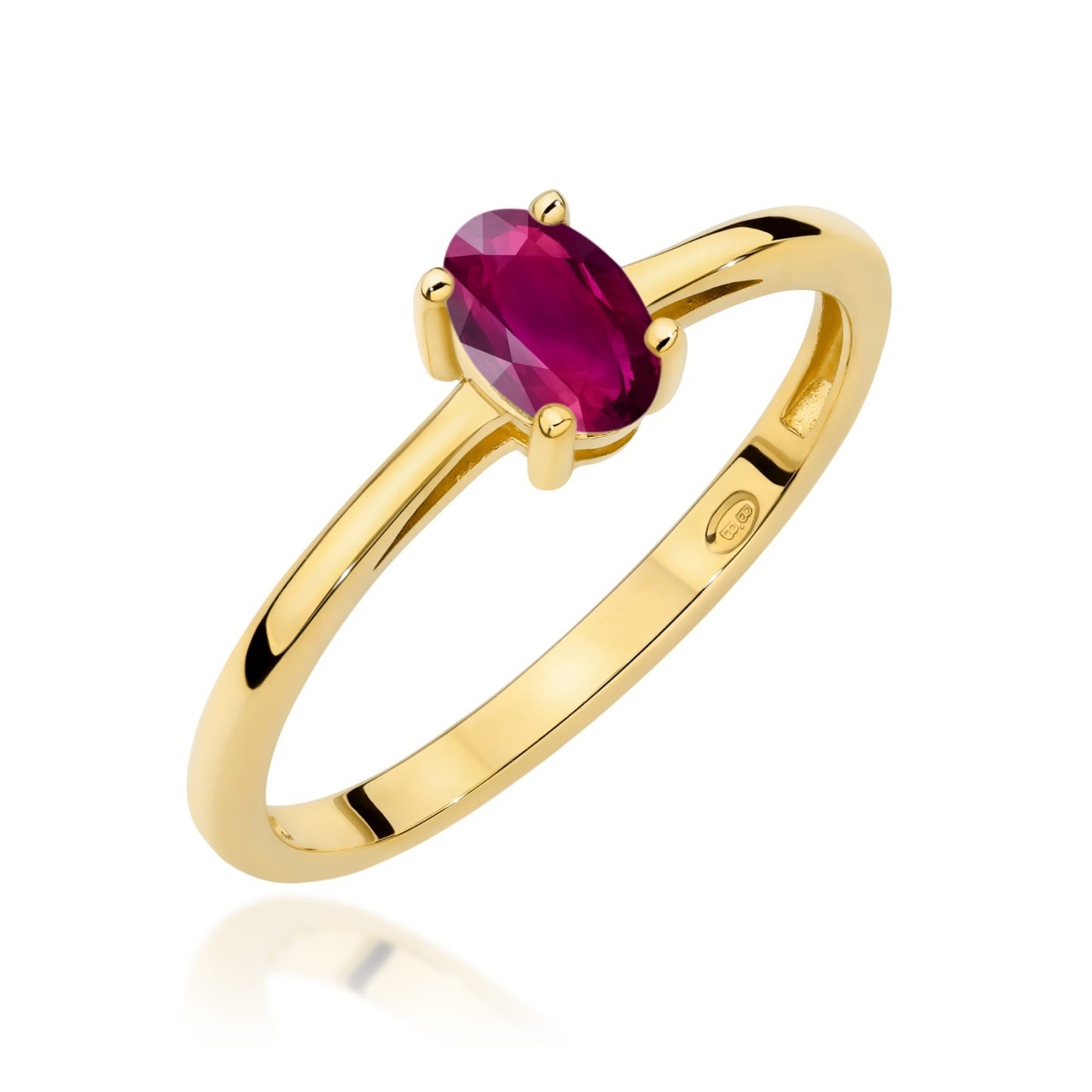 Inel Aur 9K cu Rhodolite 0.50 ct (Varianta: Galben)