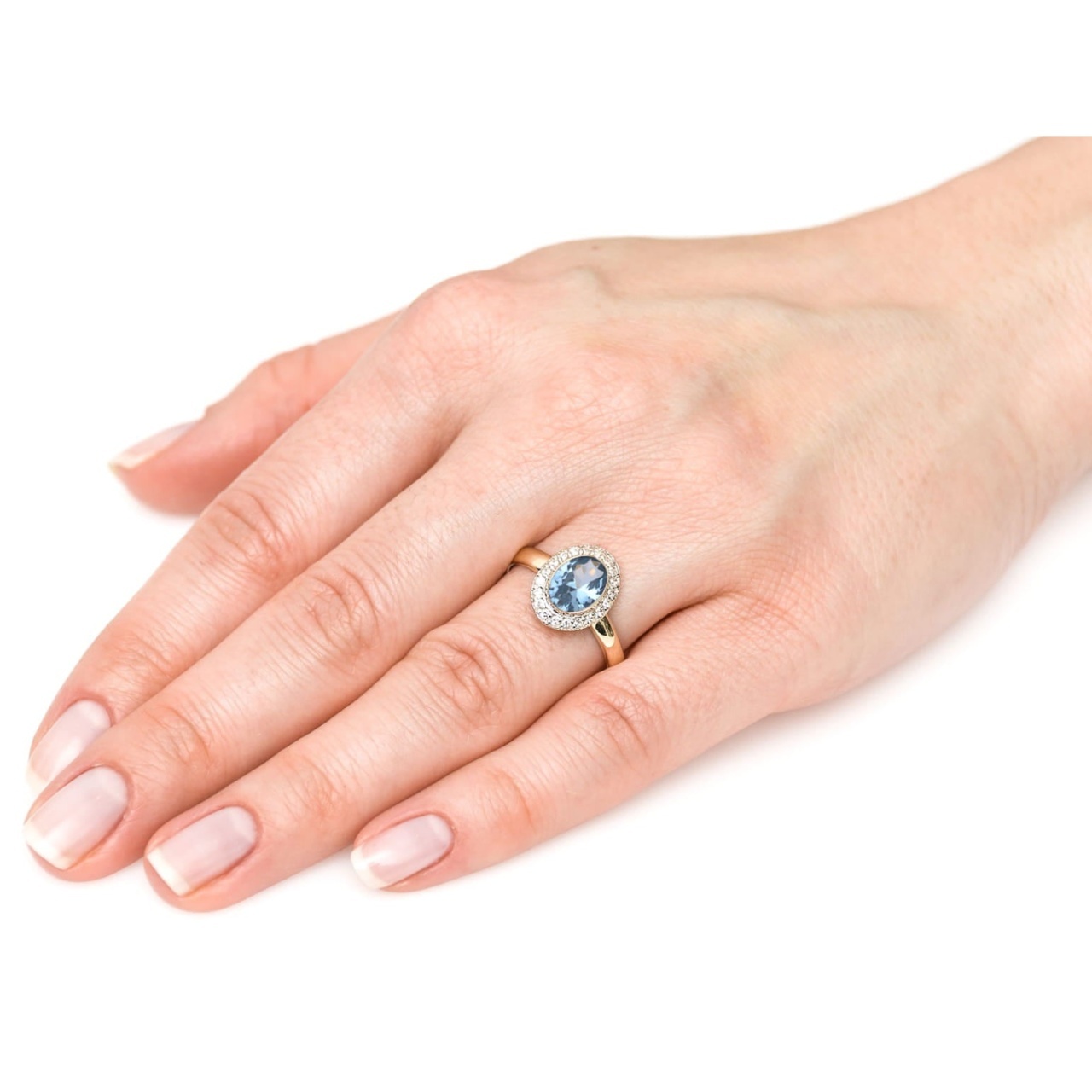 Inel de aur la modă cu zirconiu cubic, piatră mare pr. 333 1.366a (Măsură inel: 10)