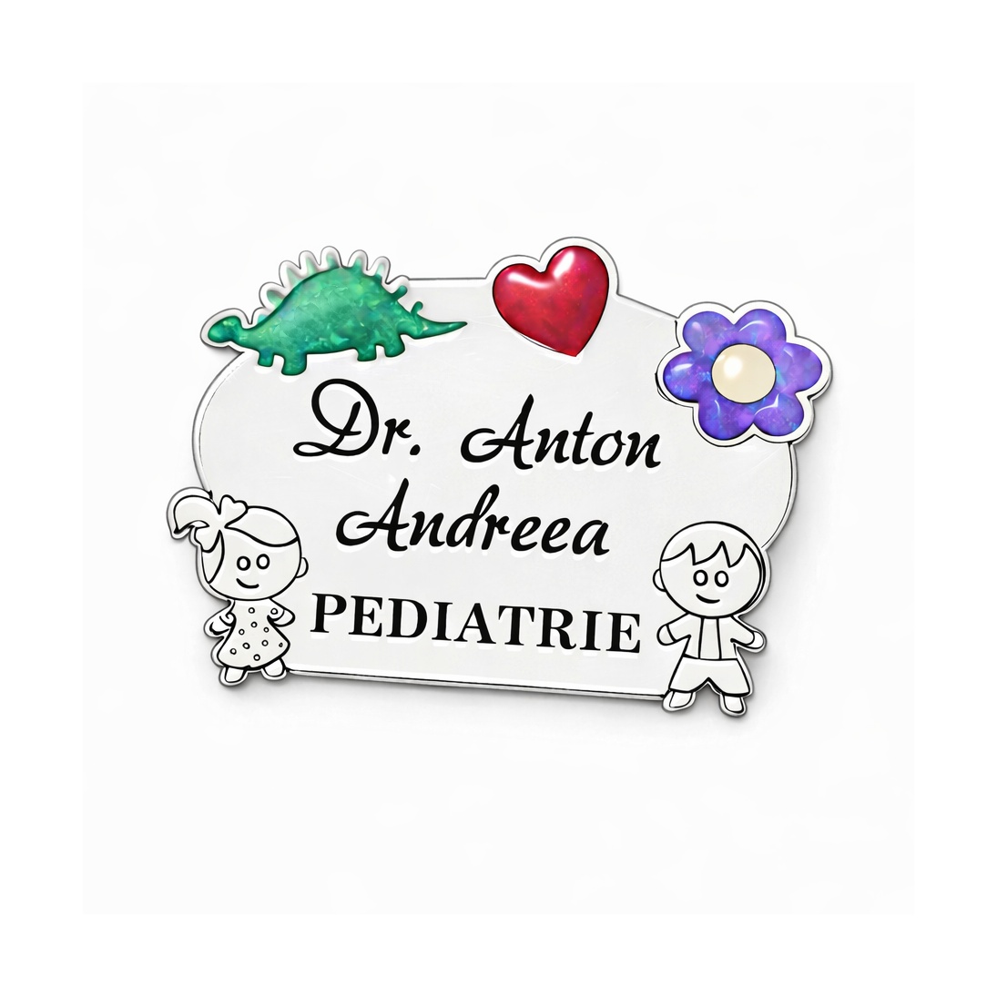 Insignă din Argint 925 personalizată pentru medic pediatru