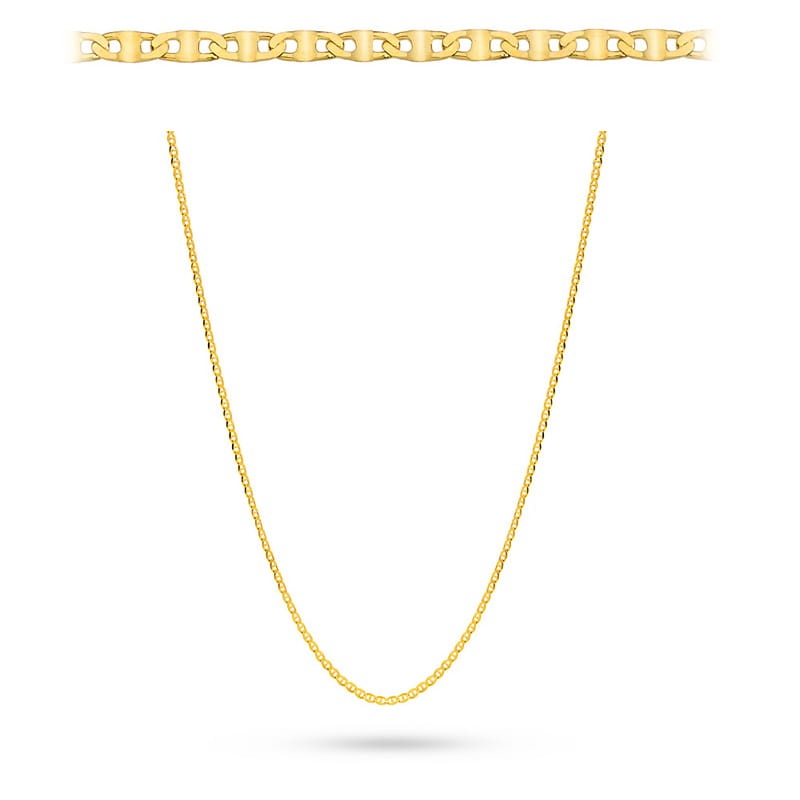Lanț Aur 14K Împletitură Gucci Plat 42cm (Greutate: 0.83)