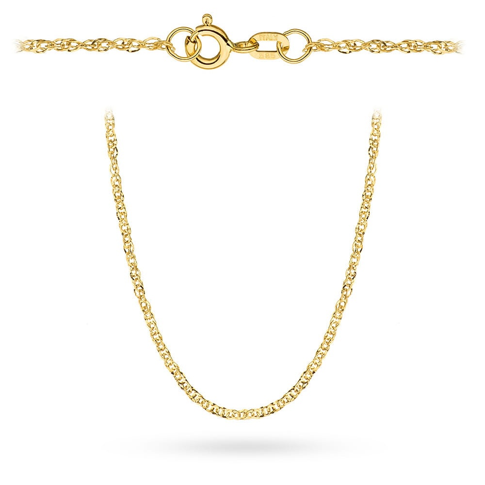 Lanț Aur 14K, Model Singapore Dublu Răsucit, 45 cm (Greutate: 0.83)