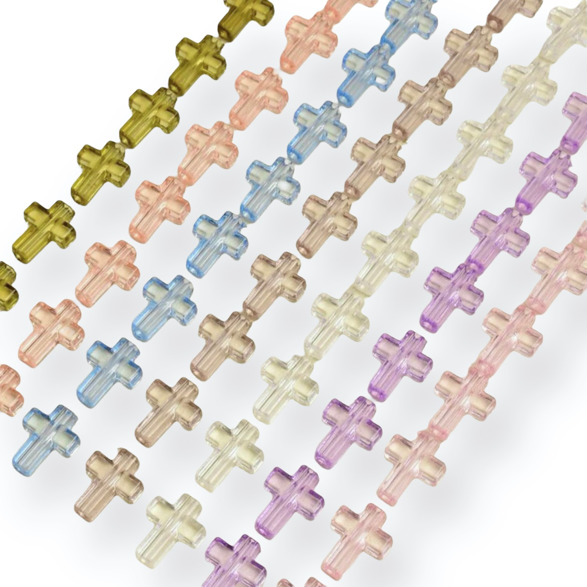 Margele acrilice colorate - cruci 1.5x1.2cm - set 10 bucati mix image1