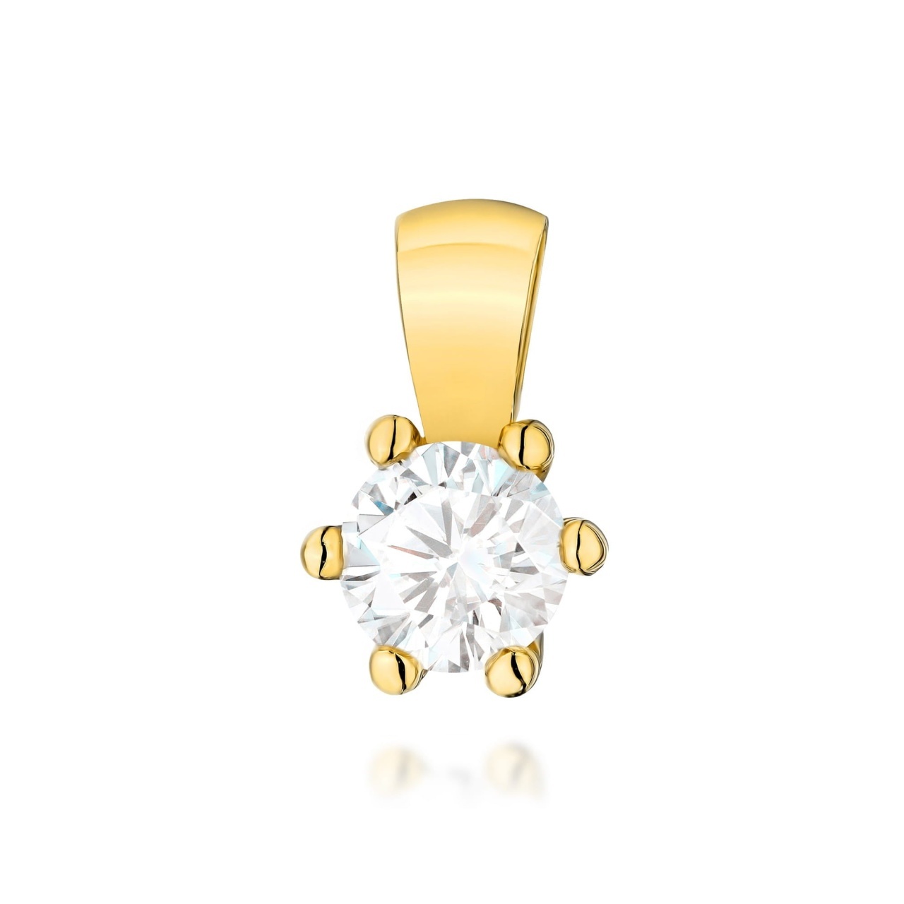 Pandantiv Aur 14K cu Diamant de Laborator 0.30 ct (Varianta: Galben)