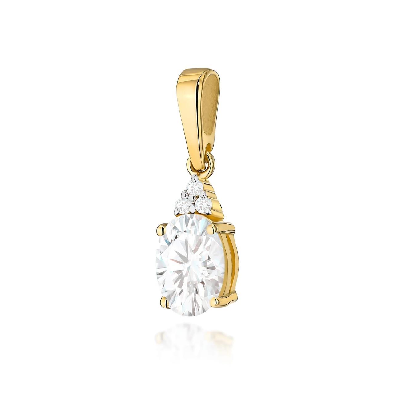 Pandantiv Aur 14K cu Diamante de Laborator 0.73 ct (Varianta: Galben)