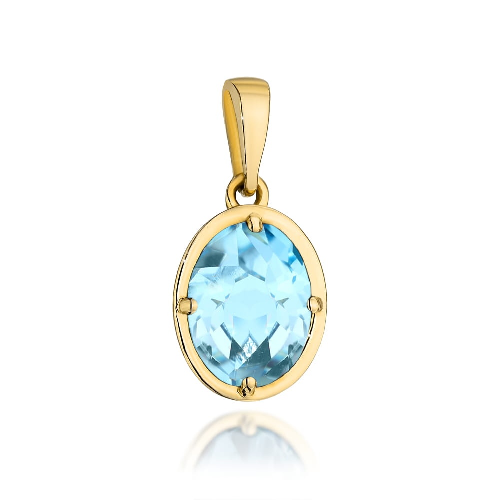 Pandantiv din aur din colectia "PIATRA COLORATA" - topaz oval (Greutate: 1.56)
