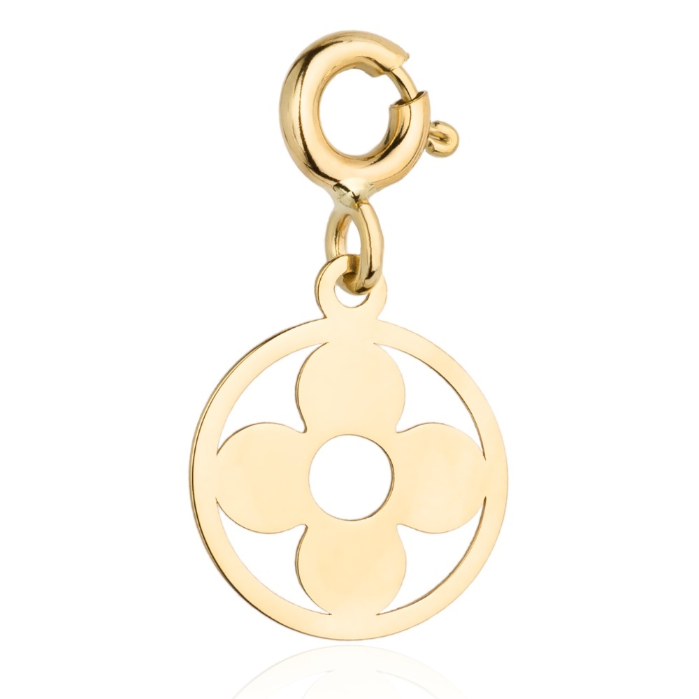 Pandantiv Tip Breloc din Aur 14K cu Floare (Greutate: 0.39)