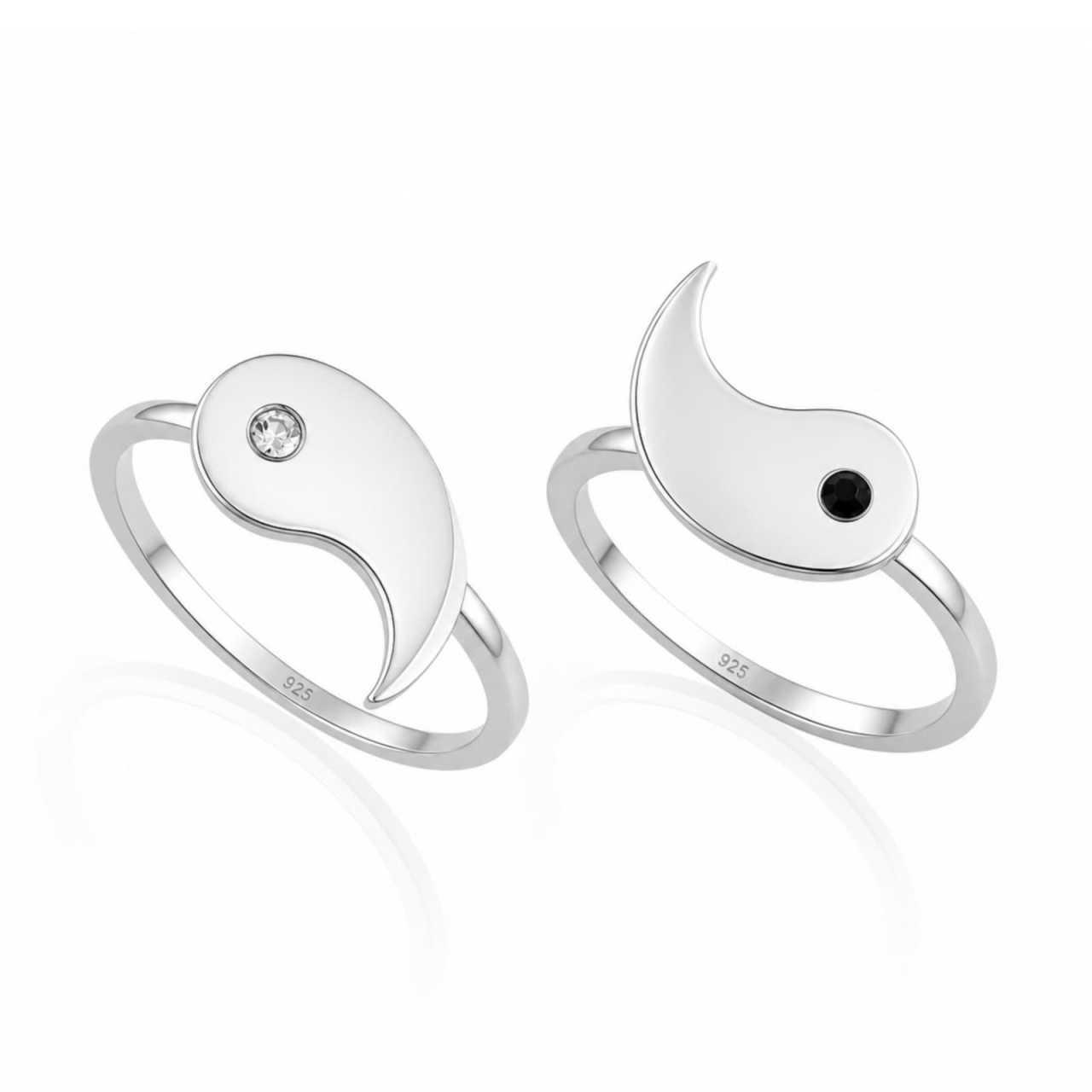 Set 2 inele din Argint 925 Yin & Yang