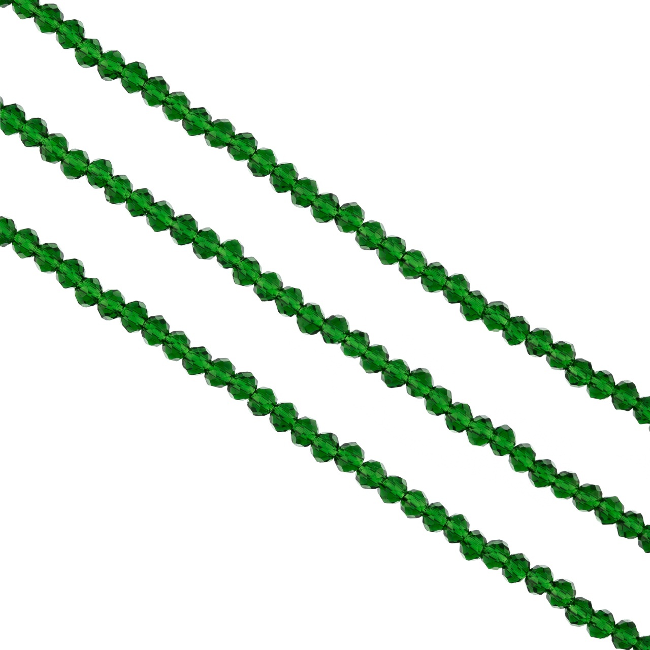 Șirag cristale rondele 3mm - Verde Smarald transparent
