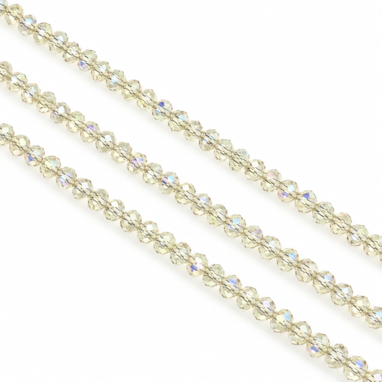 Sirag cristale rondele fatetate 4mm - cream aurore boreale