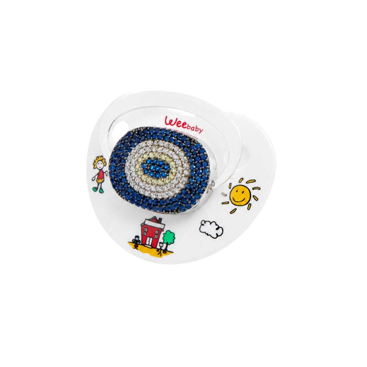 Suzeta Crystal din Argint - pentru fetite