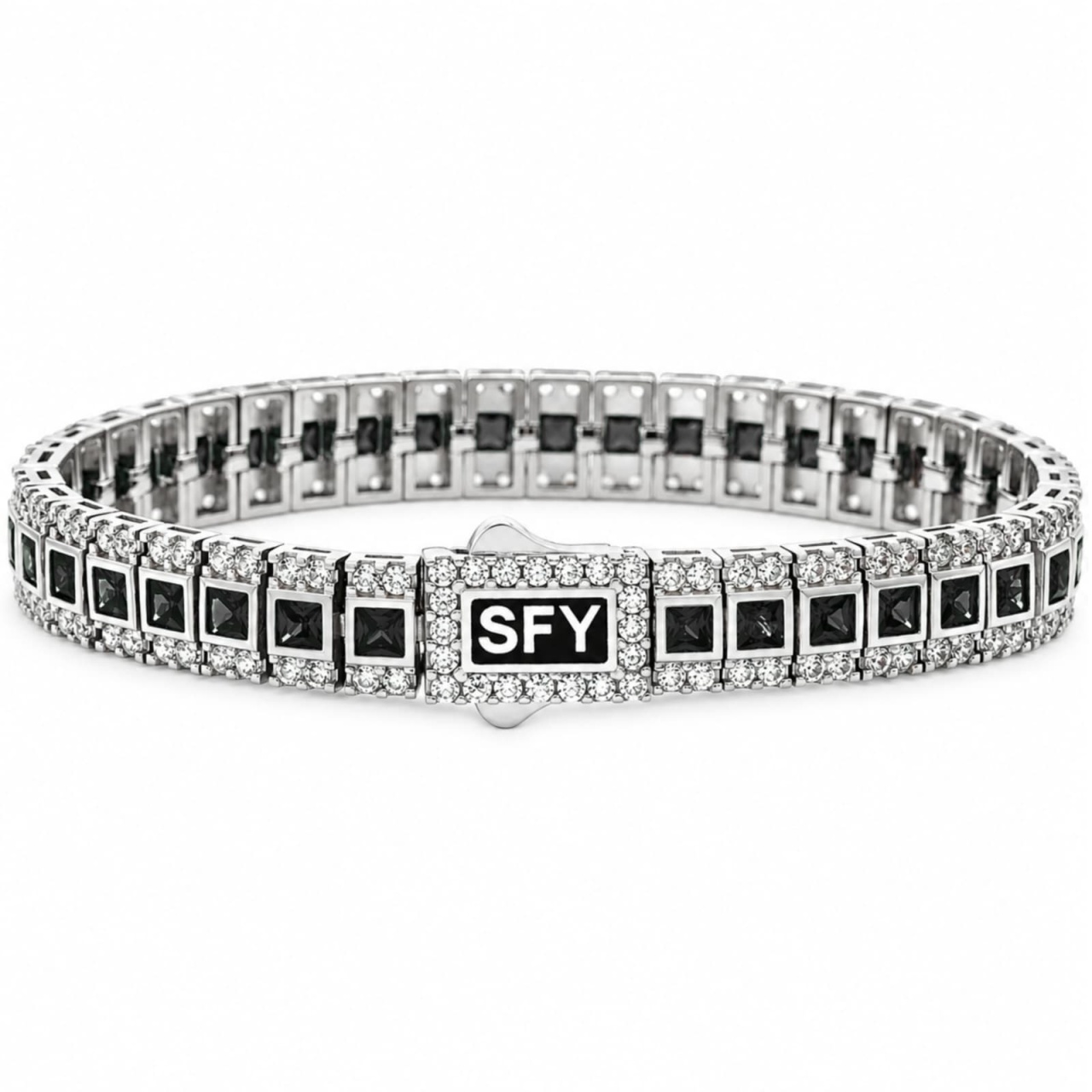 Brățară Tennis SFY din Argint 925 cu Cristale Zirconia Negre (Lungime: 16cm)