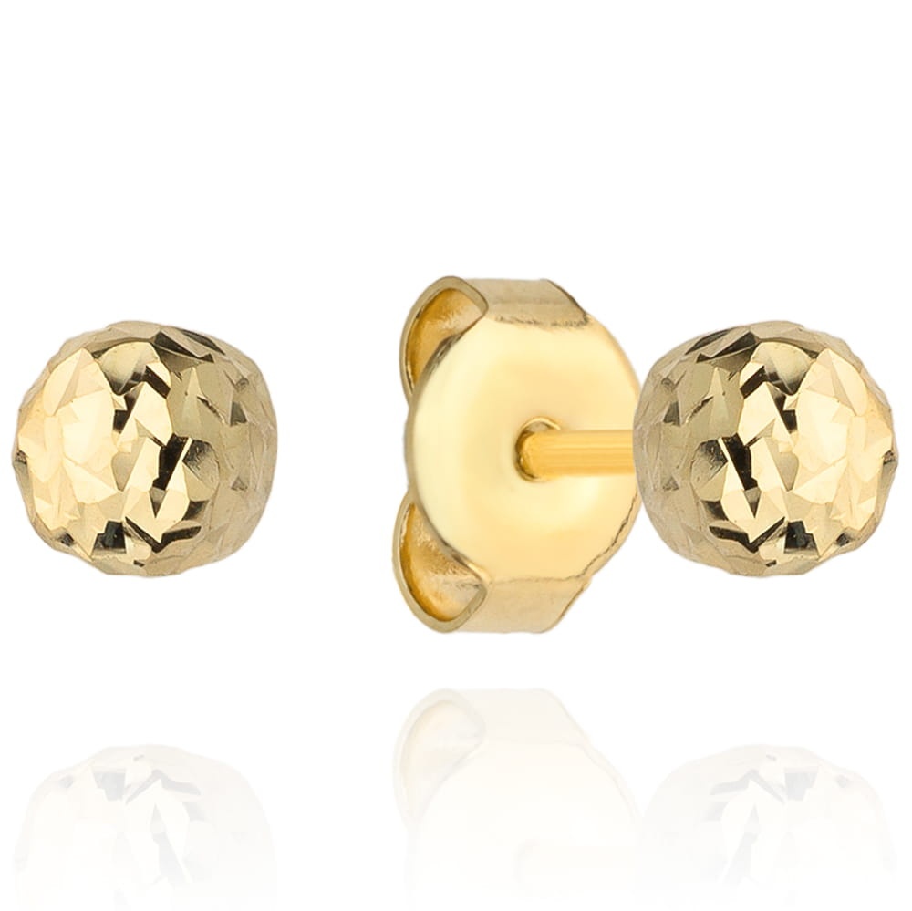 Cercei Aur 14k cu Bilute 4 mm (Greutate: 0.41)