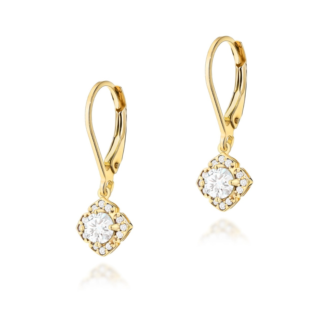 Cercei Aur 14K cu Diamante de Laborator 0.62 ct (Varianta: Galben)