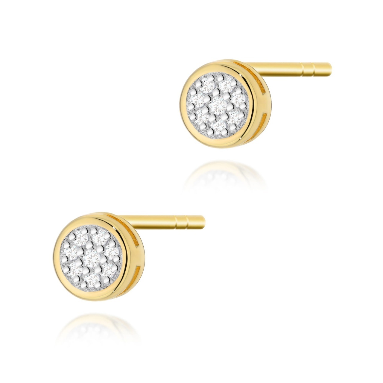Cercei Aur 14K cu Diamante Naturale 0.08 ct (Varianta: Galben)