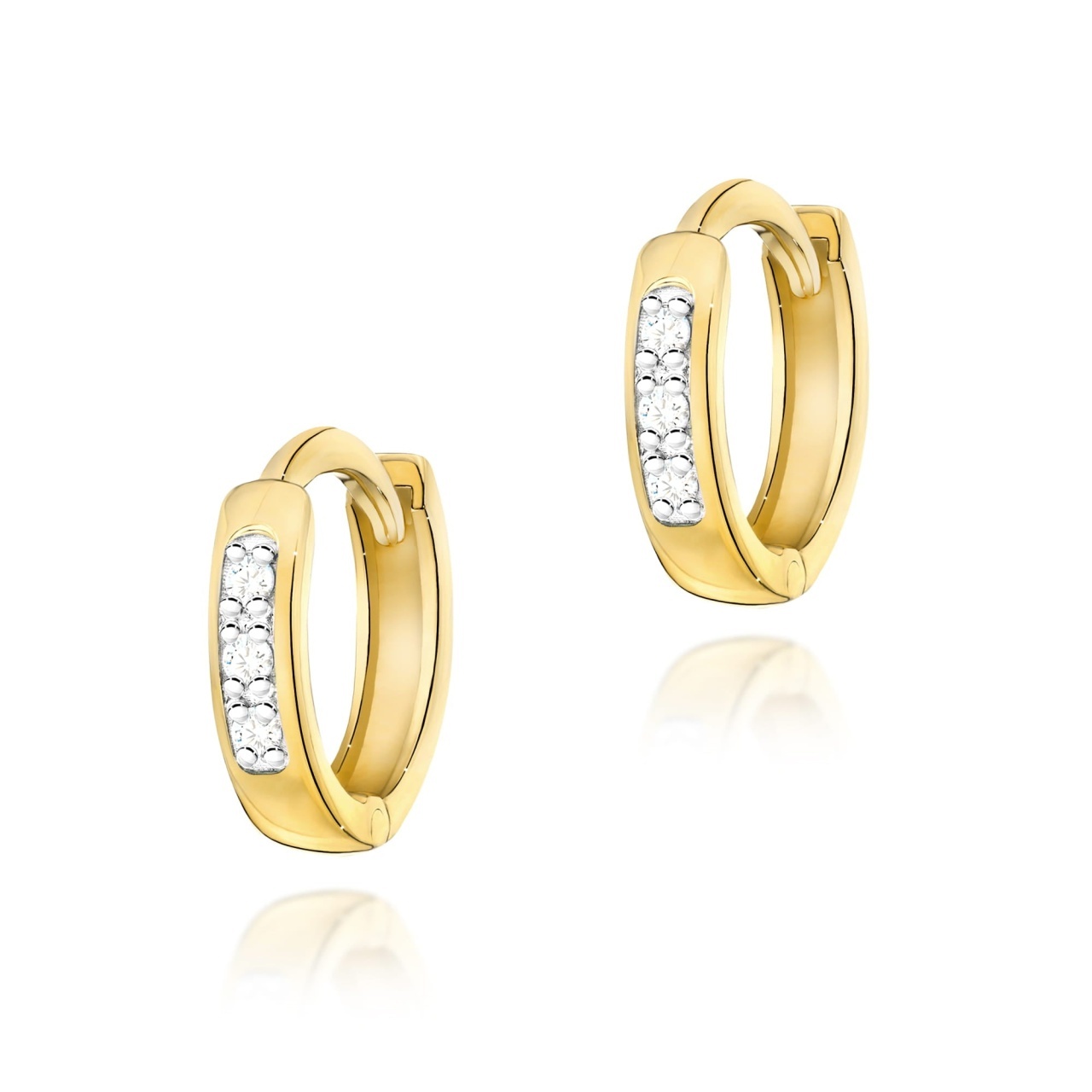 Cercei Aur 14K cu Diamante Naturale 0.09 ct (Varianta: Galben)