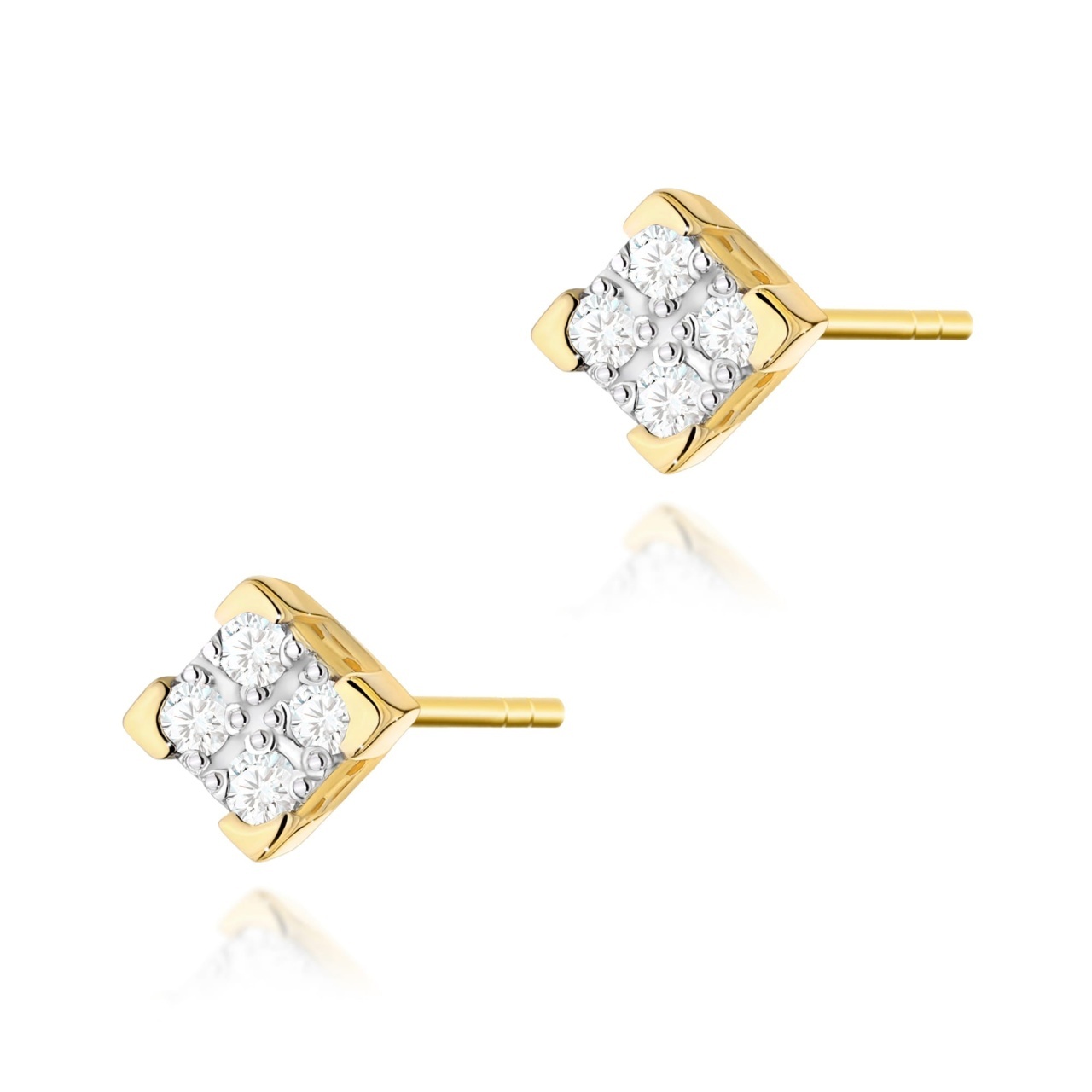Cercei Aur 14K cu Diamante Naturale 0.16 ct (Varianta: Galben)