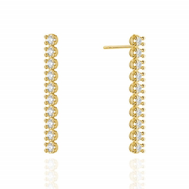 Cercei Aur 14K cu Diamante Naturale 0.80 ct (Varianta: Galben)