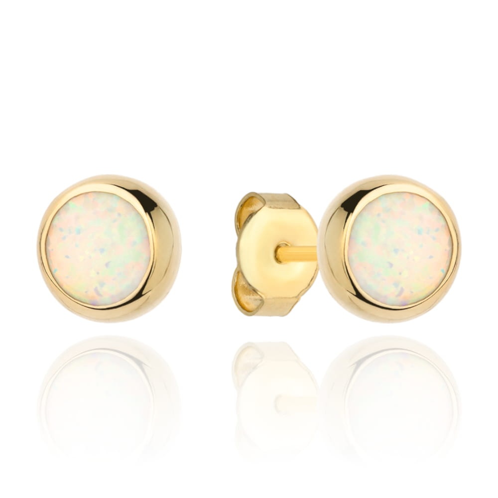 Cercei Aur 14k cu Opal (Greutate: 1.01)