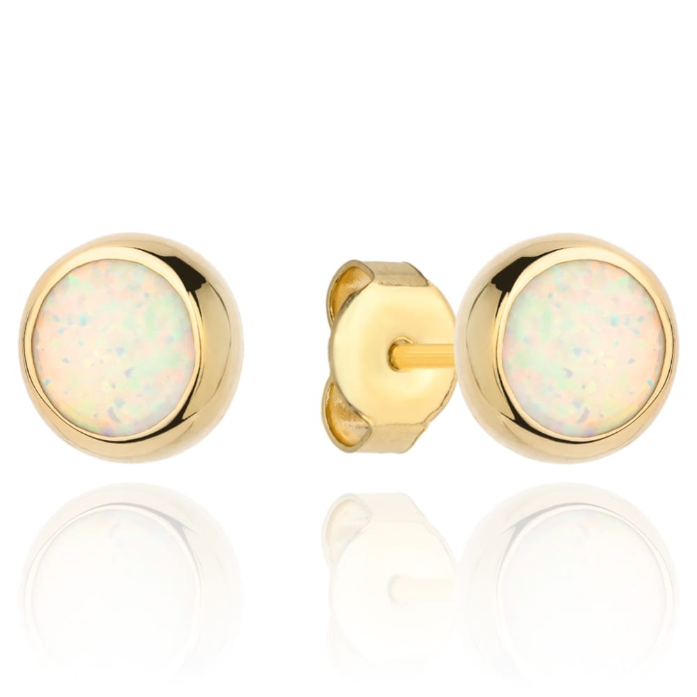 Cercei Aur 14k cu Opal (Greutate: 1.44)