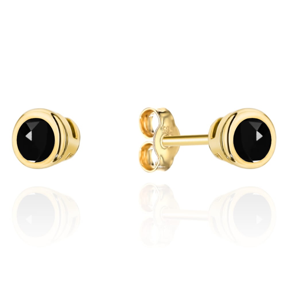 Cercei Aur 14k cu Zirconii Negre (Greutate: 0.67)