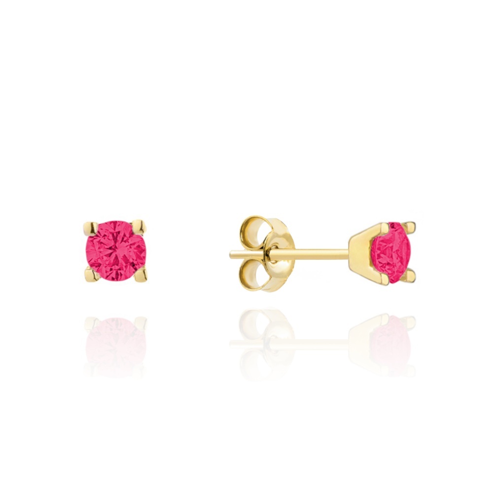 Cercei Aur 14k cu Zirconii Roz (Greutate: 0.57)