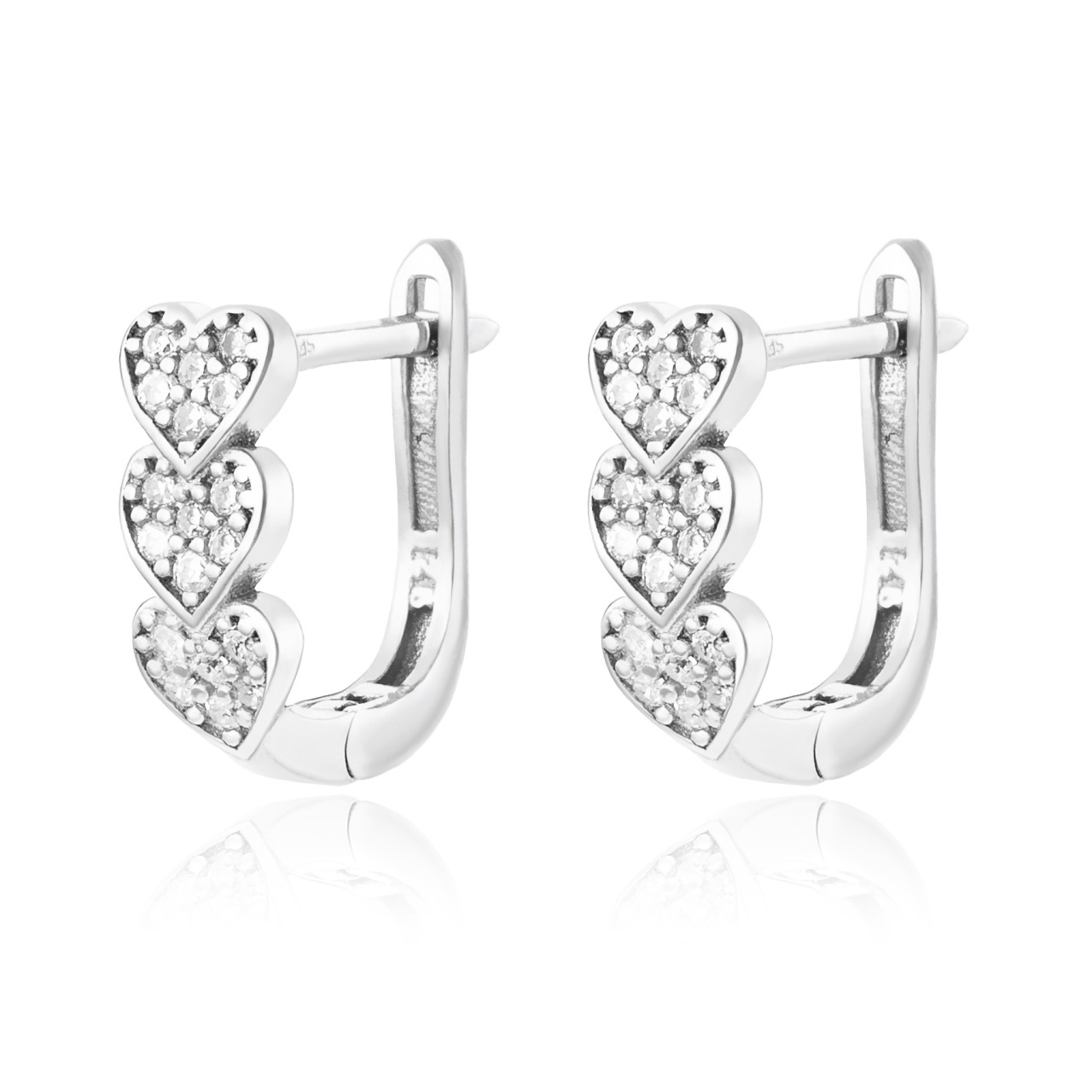 Cercei Triple Hearts din argint 925 2g