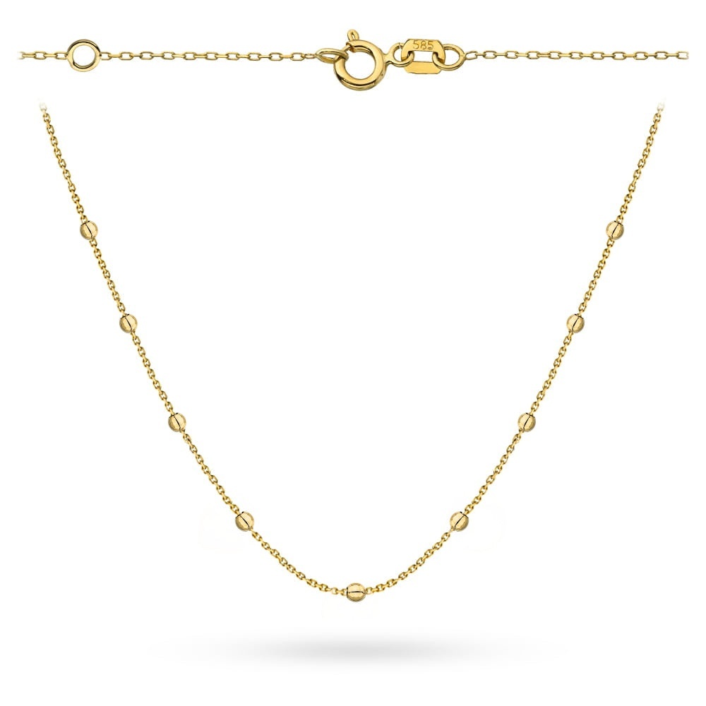 Colier Aur 14K cu Bile Delicate (Greutate: 0.90, Măsură: 42+3 cm)