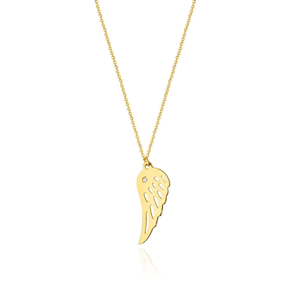 Colier Aur 14K cu Diamant Natural 0.01 ct (Varianta: Galben)