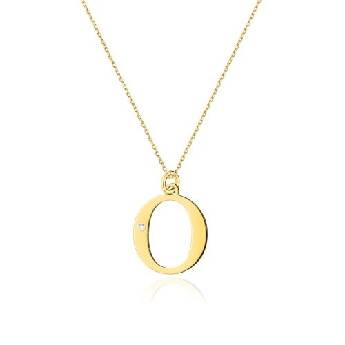 Colier Aur 14K cu Diamant Natural 0.01 ct (Varianta: Galben)