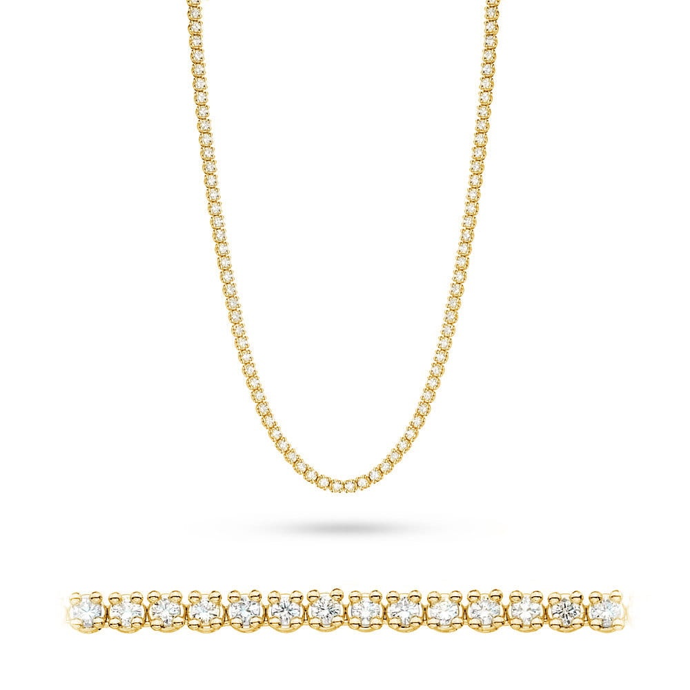 Colier Aur 14K cu Diamante Naturale 6.90 ct (Varianta: Galben)