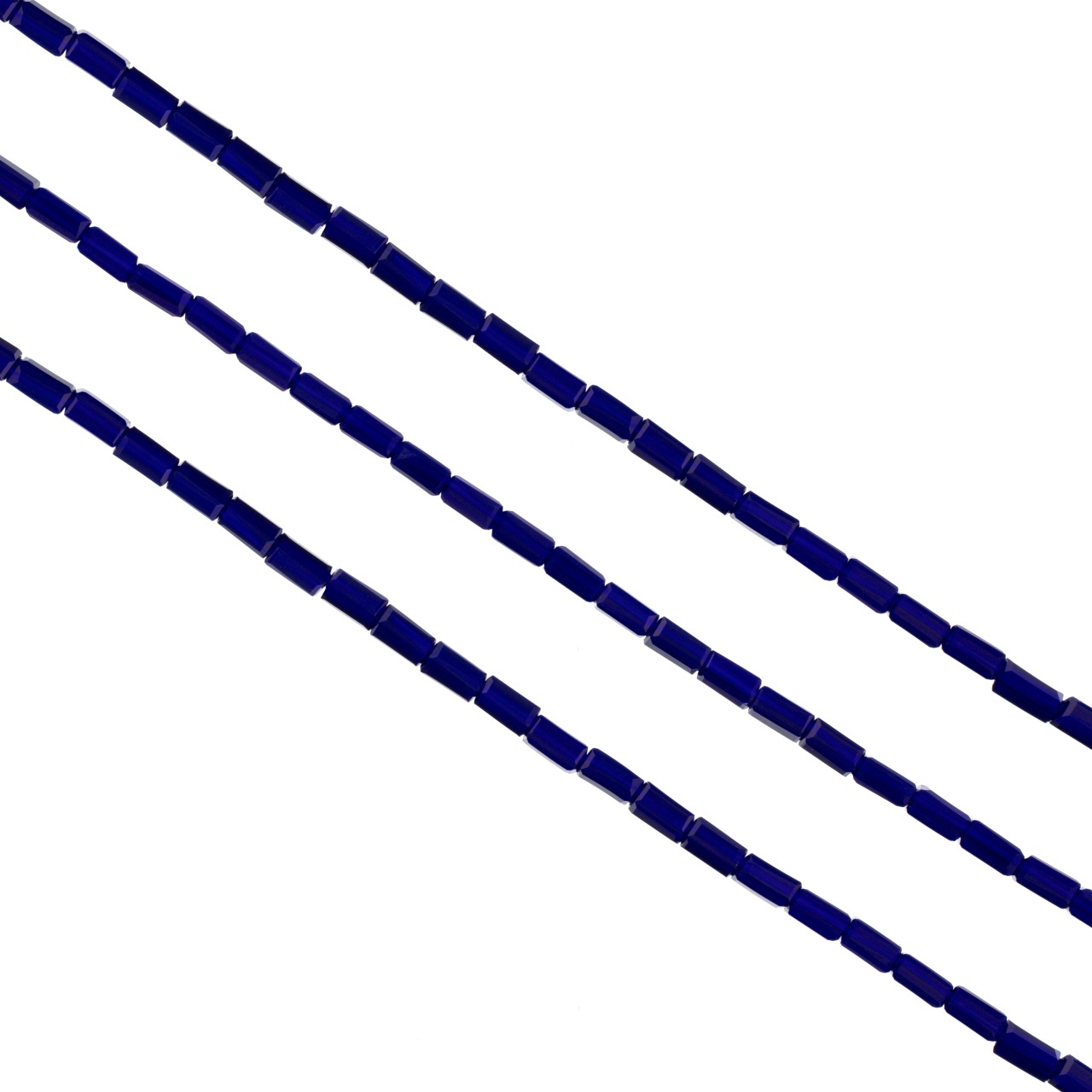 Cristale dreptunghiulare 2x4 mm - șirag aprox 100 bucăți - albastru inchis