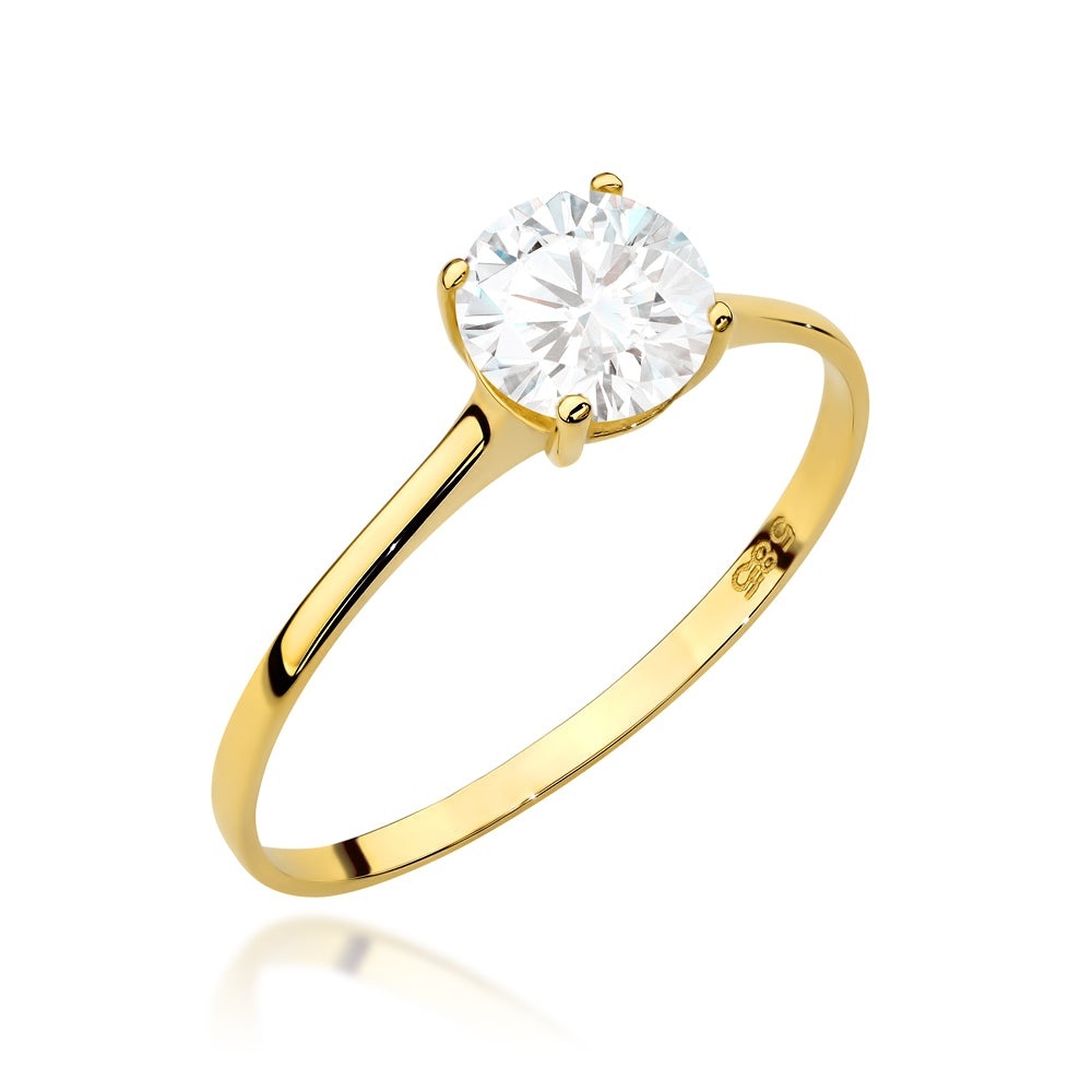 Inel Aur 14K Clasic cu Zirconiu Central (Greutate: 1.21, Măsură: 19)