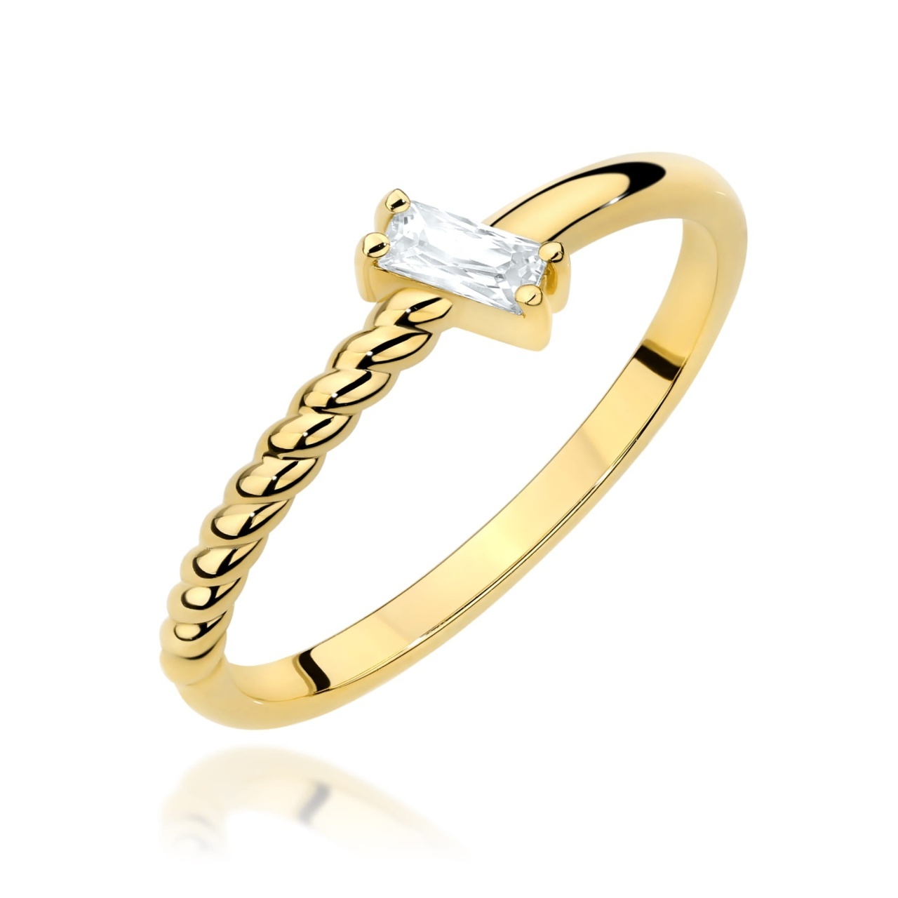 Inel Aur 14K cu Diamant Natural 0.13 ct (Varianta: Galben)