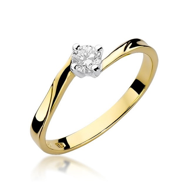 Inel Aur 14K cu Diamant Natural 0.20 ct (Varianta: Galben)