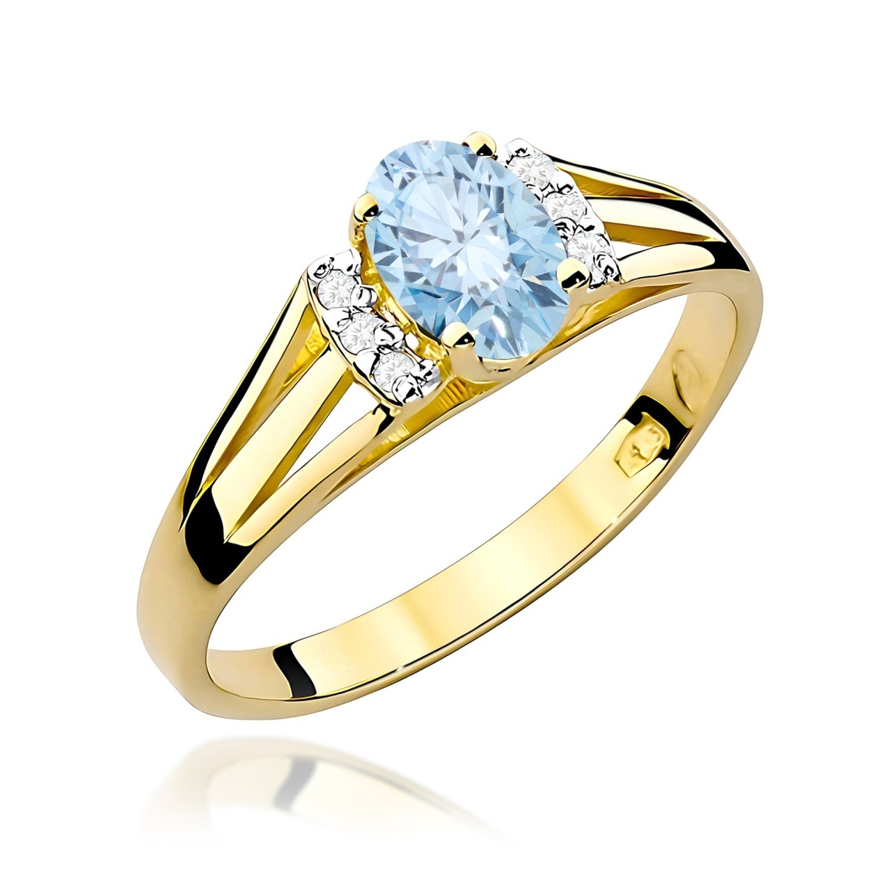 Inel Aur 14K cu Diamante de Laborator 0.55 ct (Varianta: Galben)