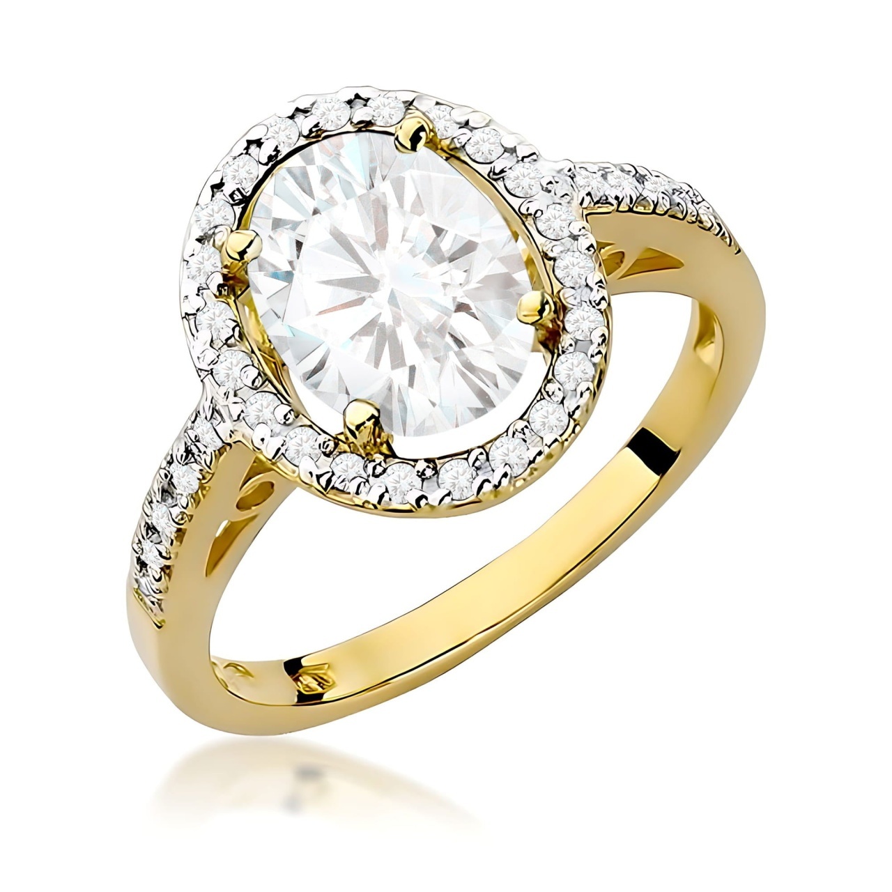 Inel Aur 14K cu Diamante de Laborator 2.16 ct (Varianta: Galben)