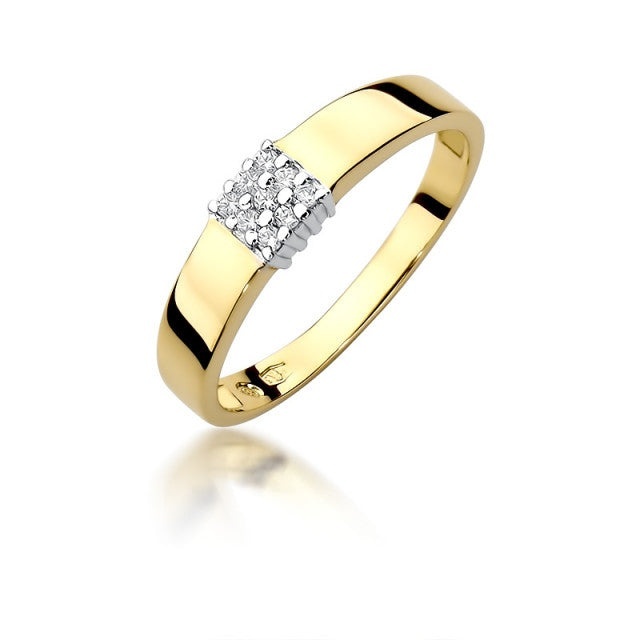 Inel Aur 14K cu Diamante Naturale 0.08 ct (Varianta: Galben)