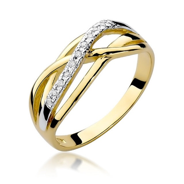 Inel Aur 14K cu Diamante Naturale 0.10 ct (Varianta: Galben)