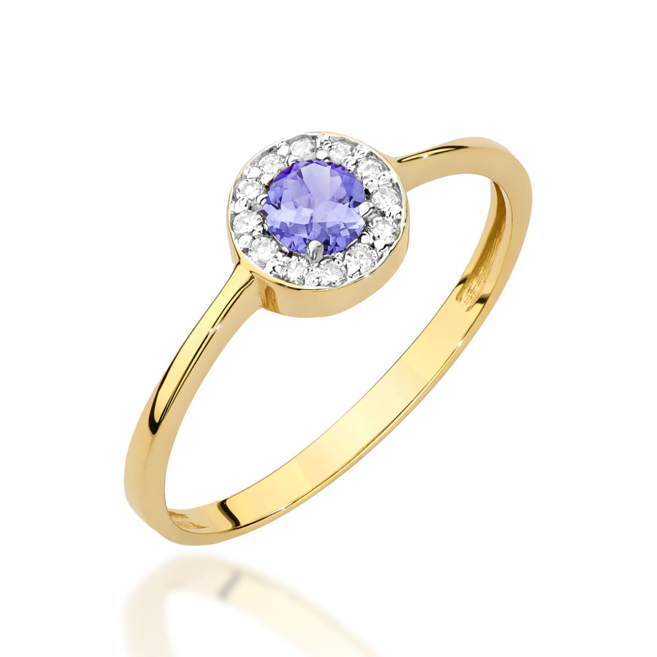 Inel Aur 14K cu Tanzanit 0.35 ct si Diamante Naturale 0.10 ct (Varianta: Roz)