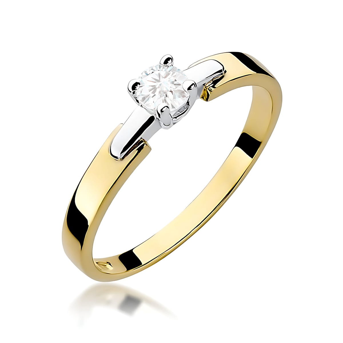 Inel Aur 9K cu Diamant de Laborator 0.20 ct (Varianta: Galben)