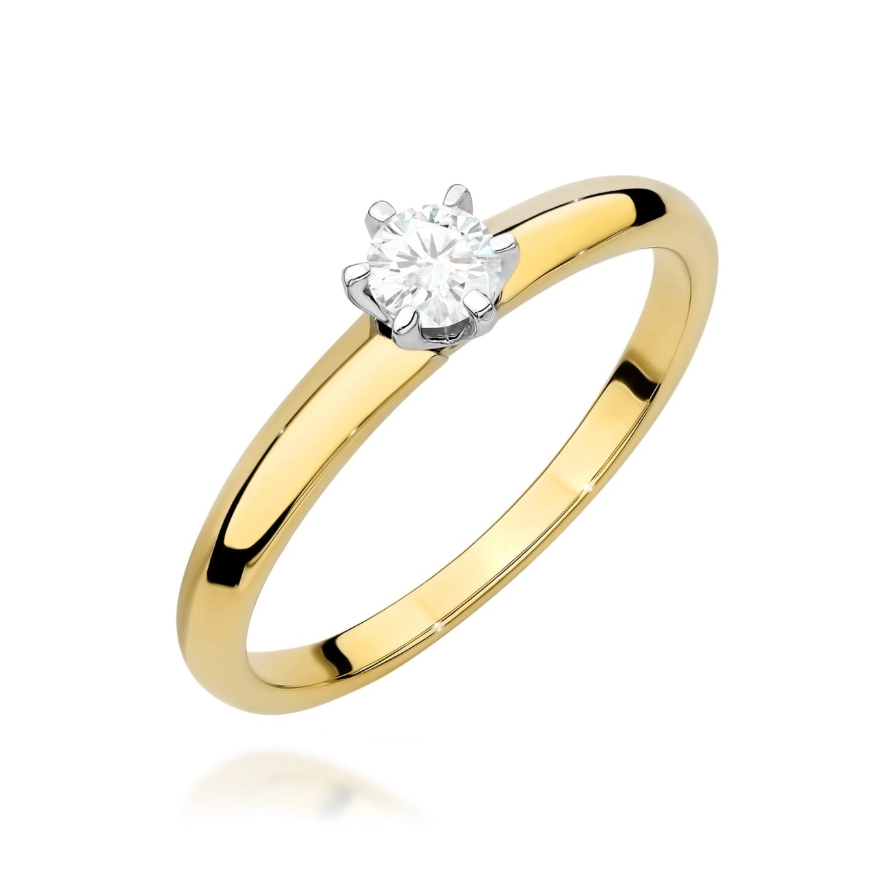 Inel Aur 9K cu Diamant de Laborator 0.25 ct (Varianta: Galben)