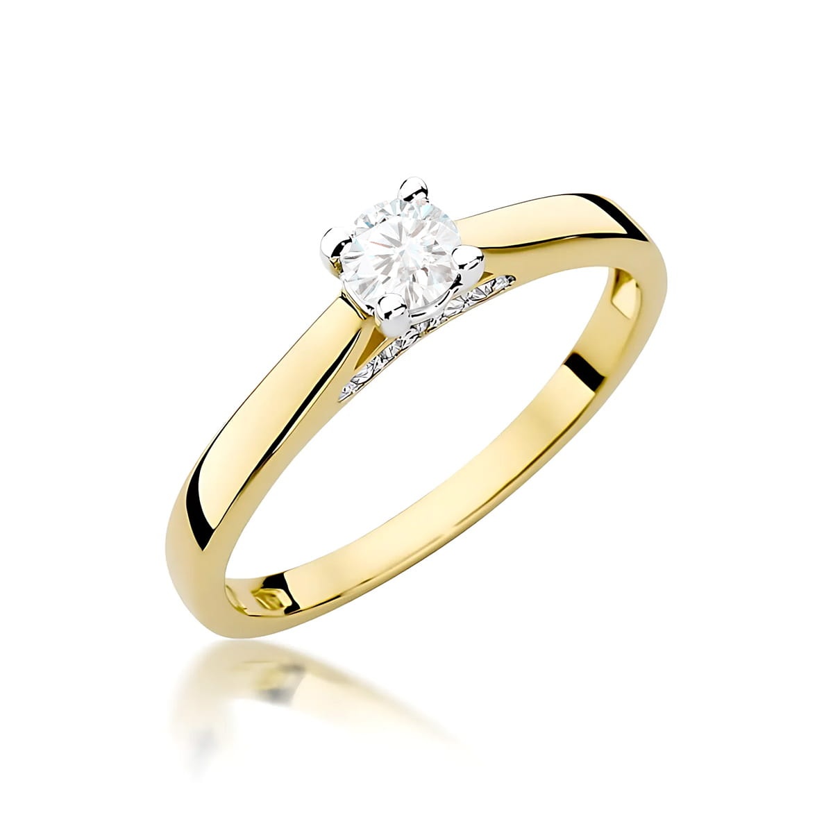 Inel Aur 9K cu Diamant de Laborator 0.30 ct (Varianta: Galben)