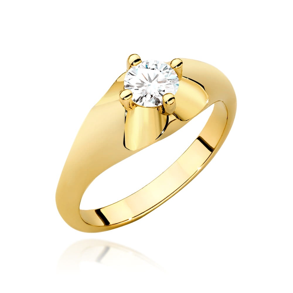 Inel Aur 9K cu Diamant de Laborator 0.50 ct (Varianta: Galben)