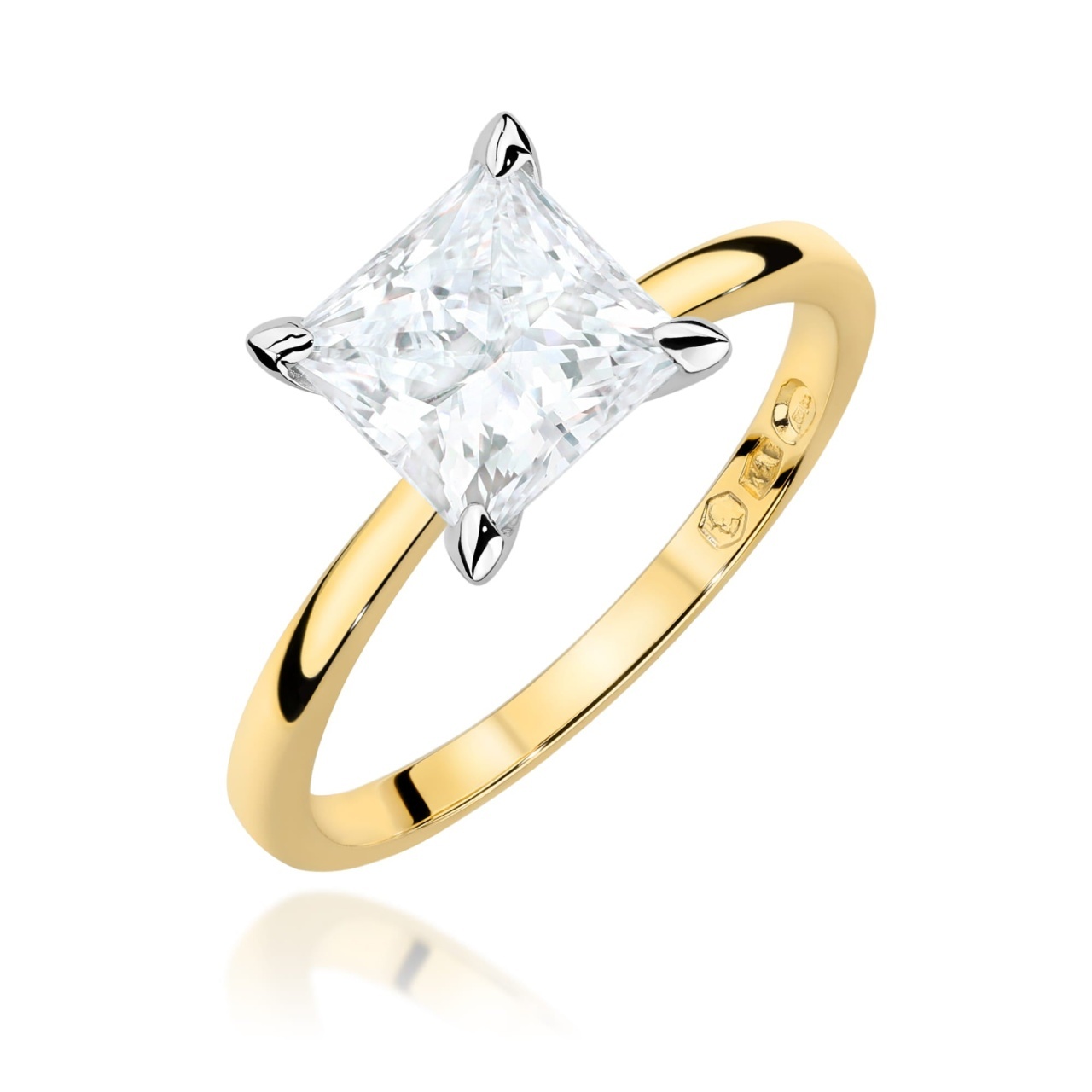Inel Aur 9K cu Diamant de Laborator 2.00 ct (Varianta: Galben)