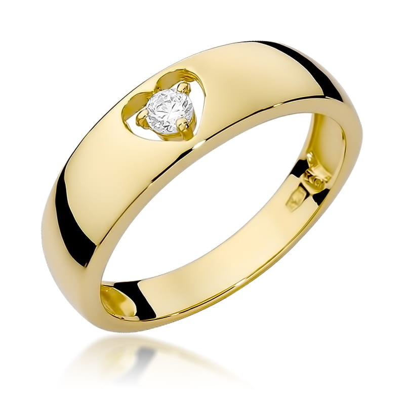 Inel Aur 9K cu Diamant Natural 0.10 ct (Varianta: Galben)