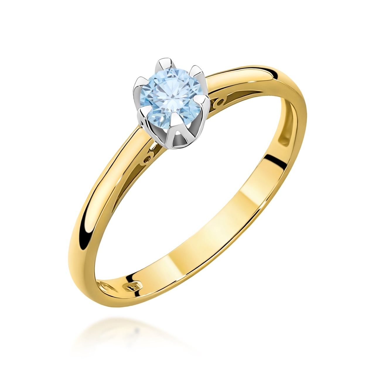 Inel Aur 9K cu Diamant Natural 0.15 ct (Varianta: Galben)