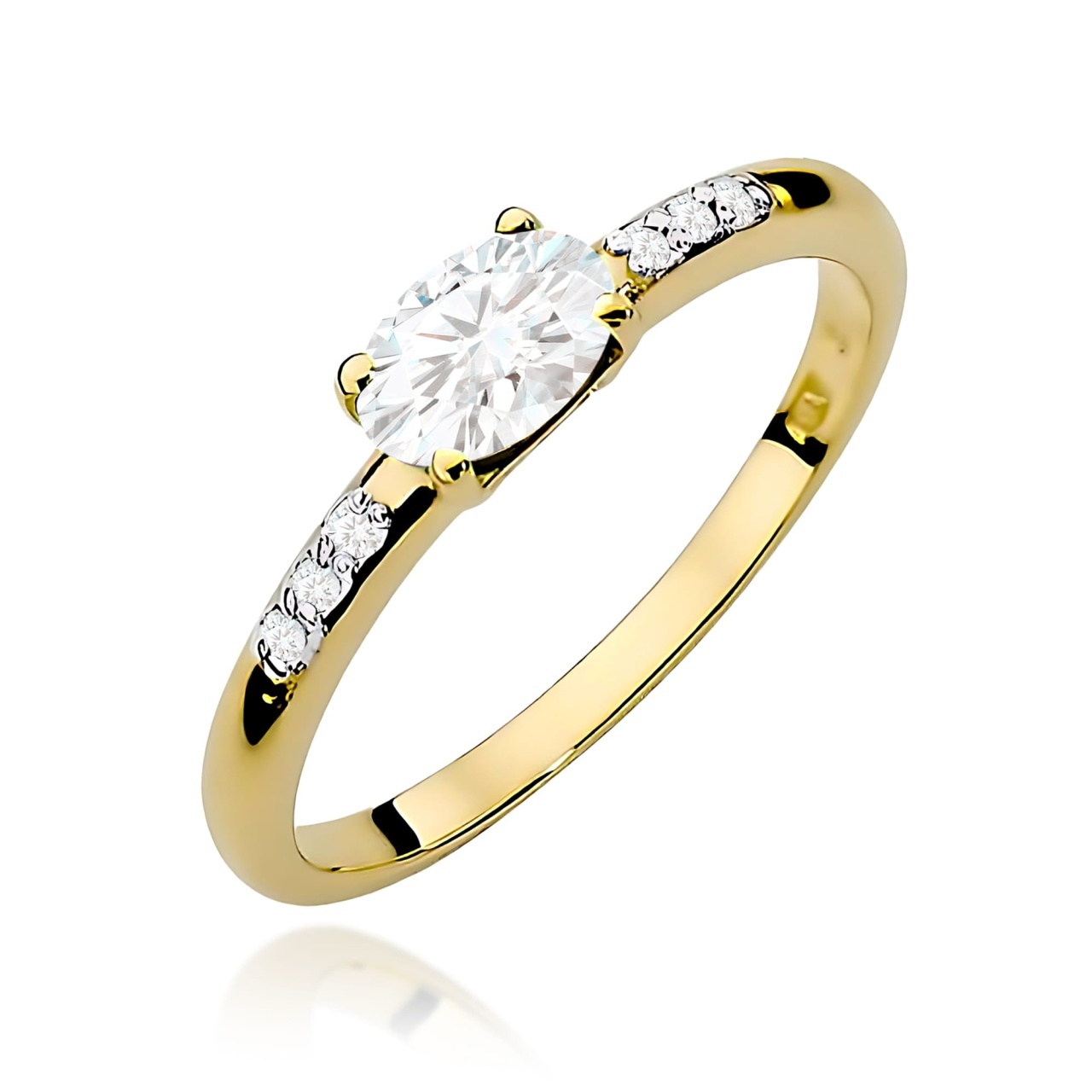 Inel Aur 9K cu Diamante de Laborator 0.43 ct (Varianta: Galben)