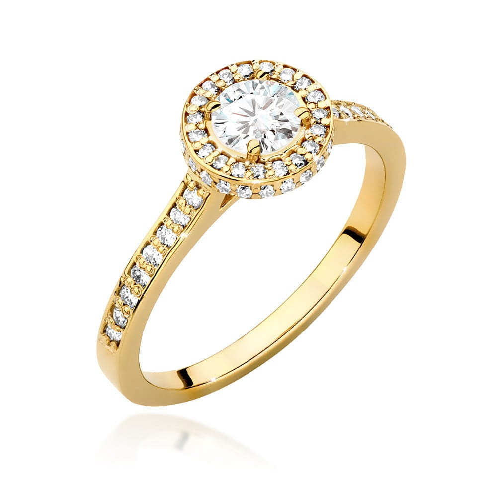 Inel Aur 9K cu Diamante de Laborator 0.87 ct (Varianta: Galben)