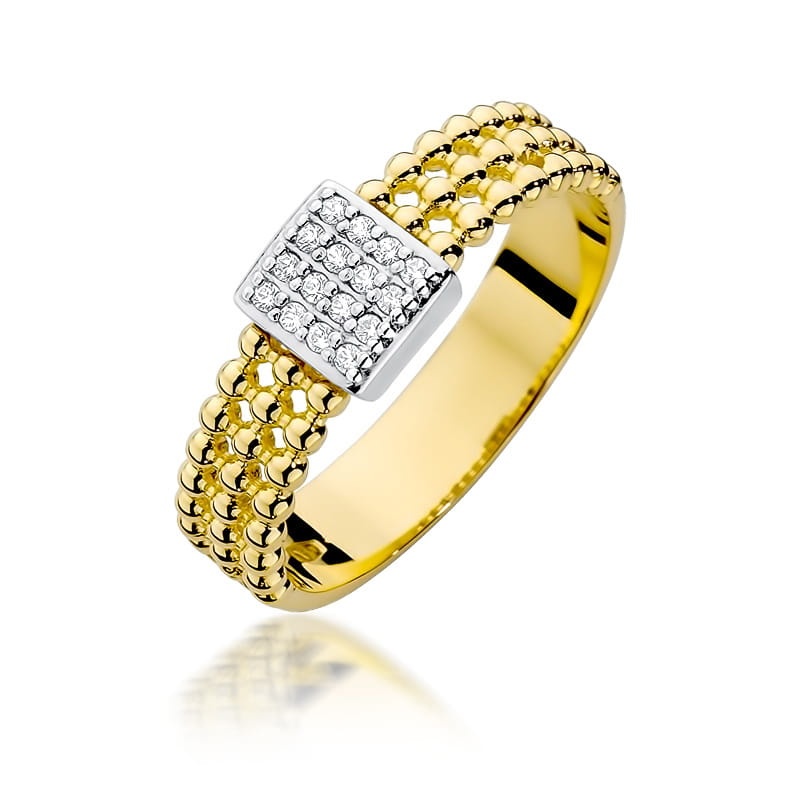 Inel Aur 9K cu Diamante Naturale 0.08 ct (Varianta: Galben)
