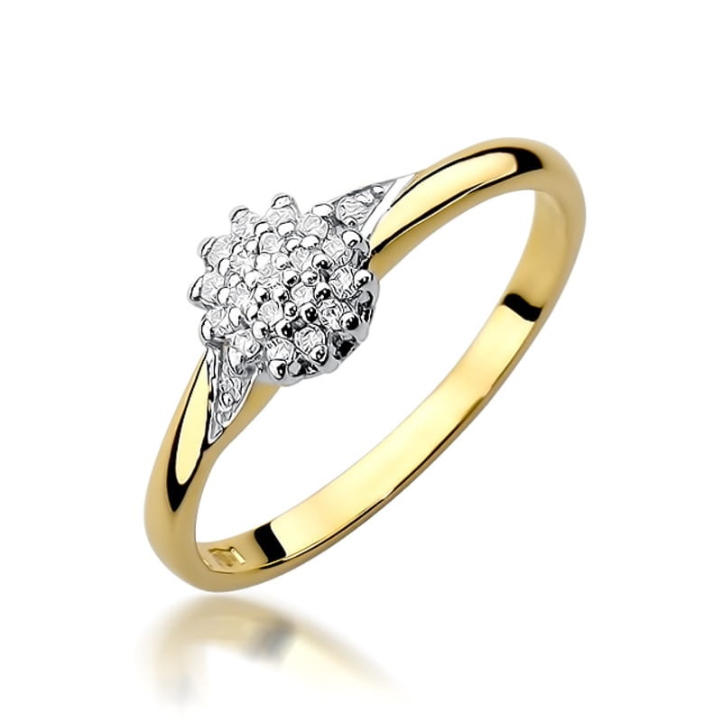 Inel Aur 9K cu Diamante Naturale 0.11 ct (Varianta: Galben)